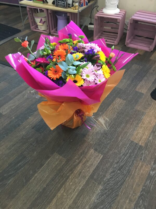 Vibrant hand tied aqua pack bouquet - Image 2