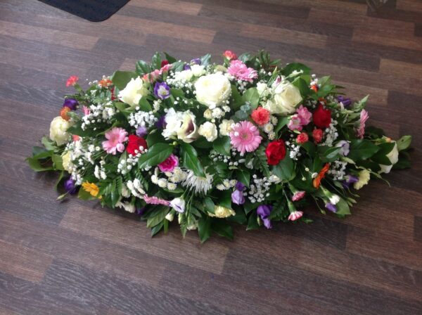 Mixed colour casket tribute