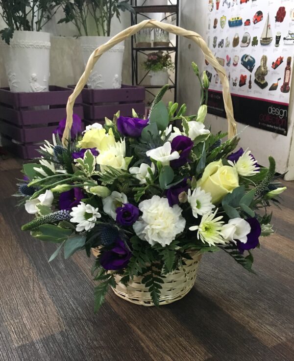 Purple, cream and green basket