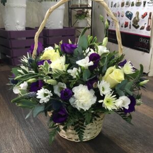 Purple, cream and green basket