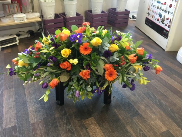 Purple, yellow and orange Casket tribute - Image 2