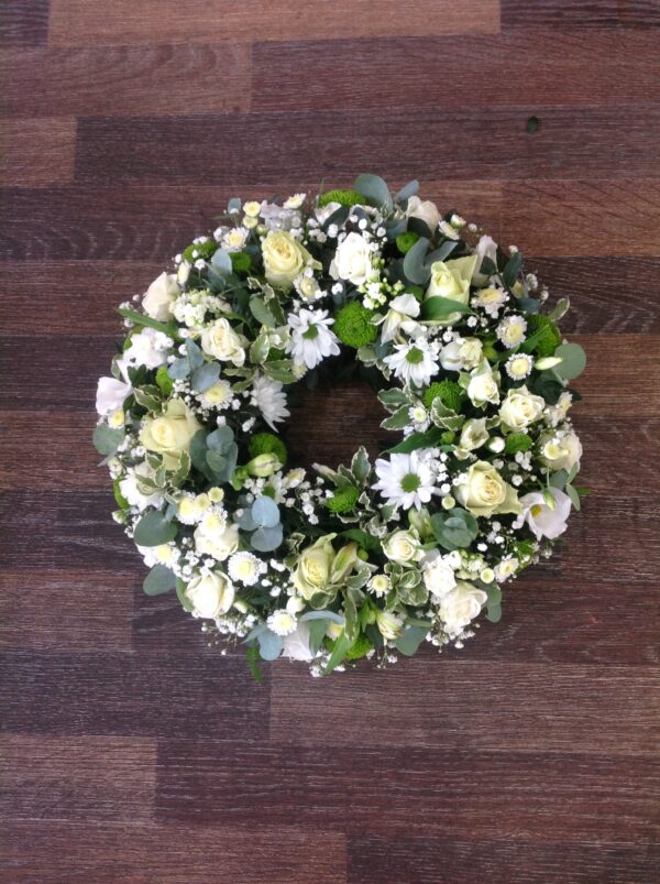 Classic cream and green wreath