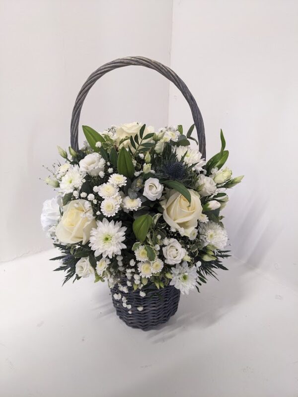 Cream and green basket
