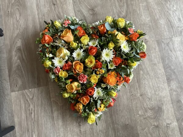 Orange and yellow mixed heart