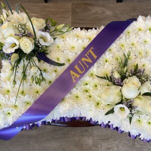 Purple and white pillow