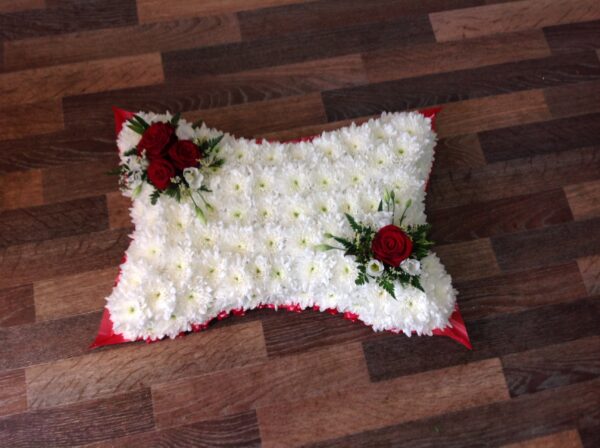 Red and white pillow