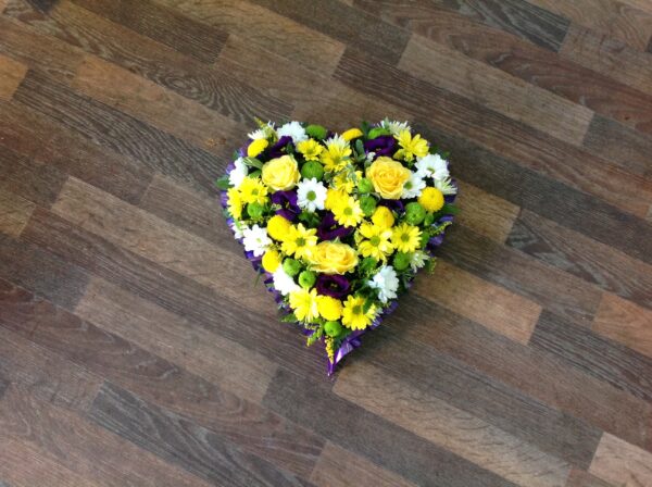 Yellow and purple mixed heart