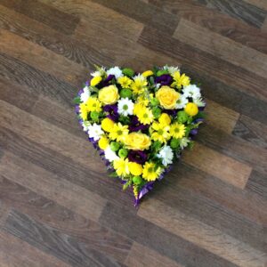 Yellow and purple mixed heart