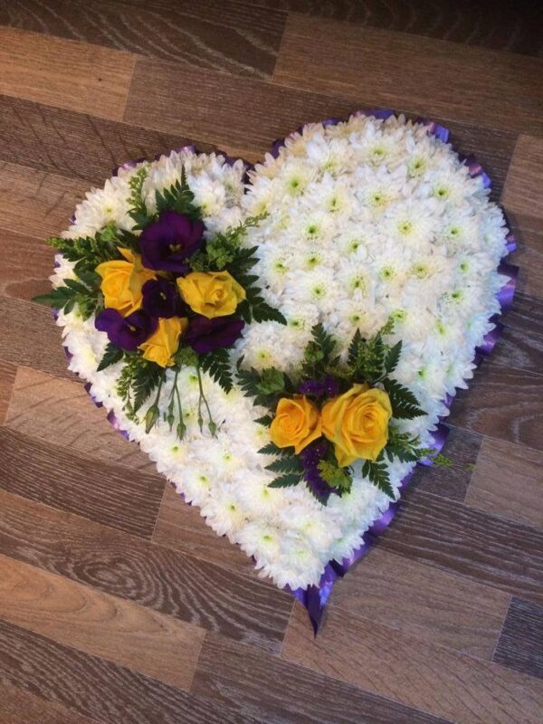 Yellow and purple on a white based heart - Image 2