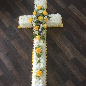 Yellow and white based cross tribute
